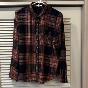 Maurices Red and Black Plaid Shirt